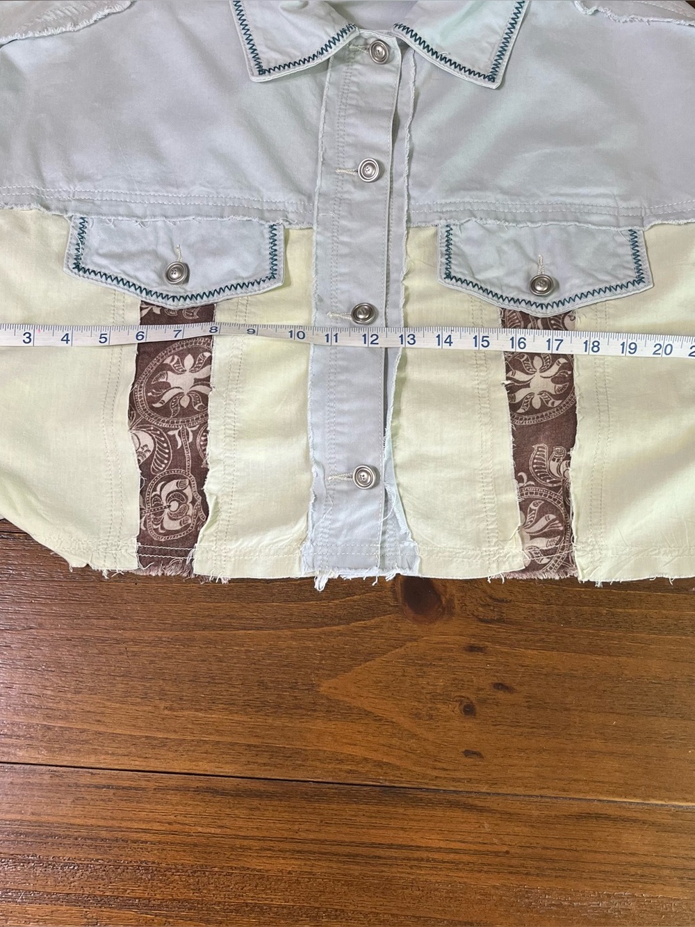 POL Multicolor Patchwork Button Down Shirt - Picture 6 of 10